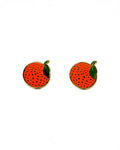 Orange Enamel Earrings