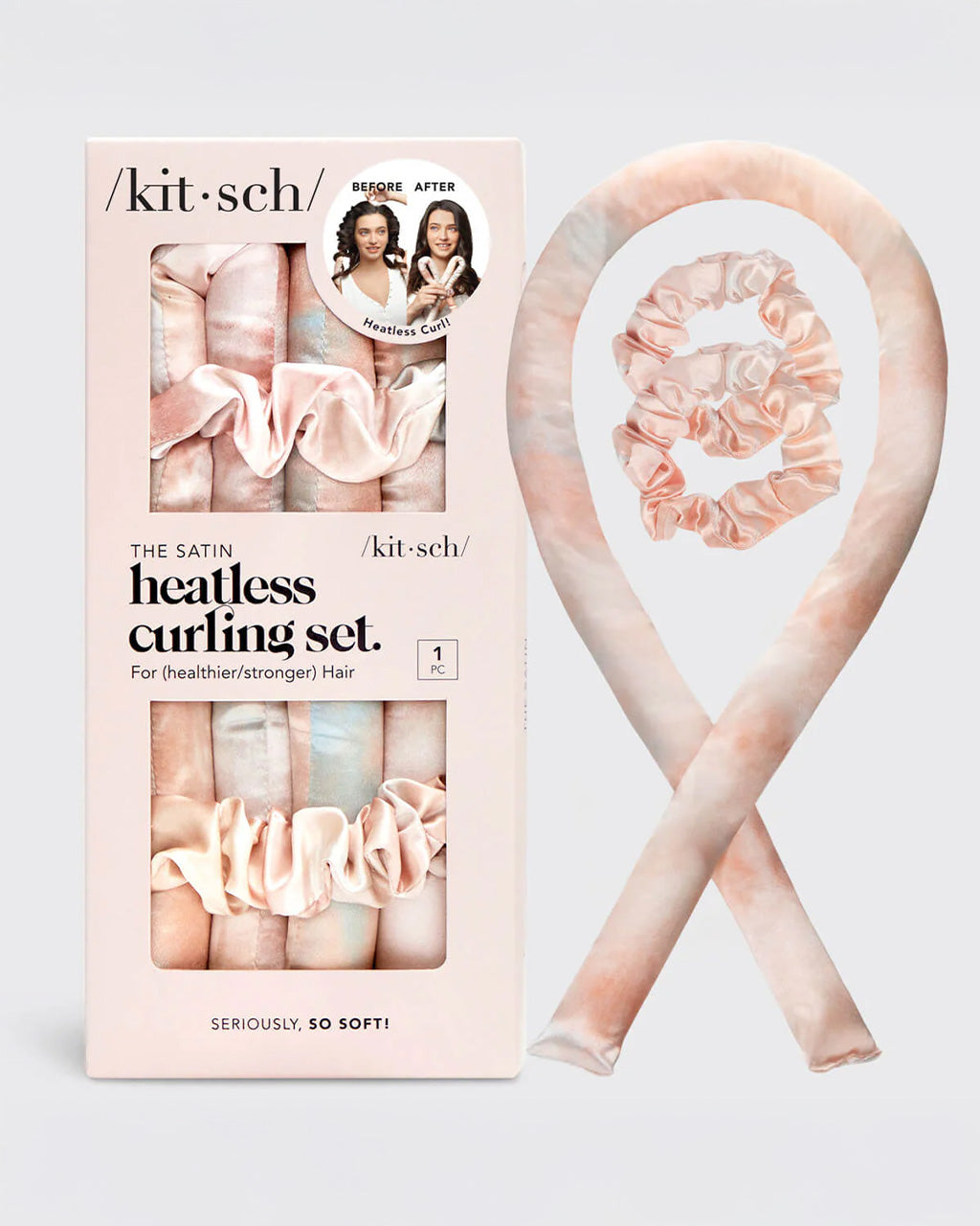 Satin Heatless Curling Set - Sunset Tie Dye