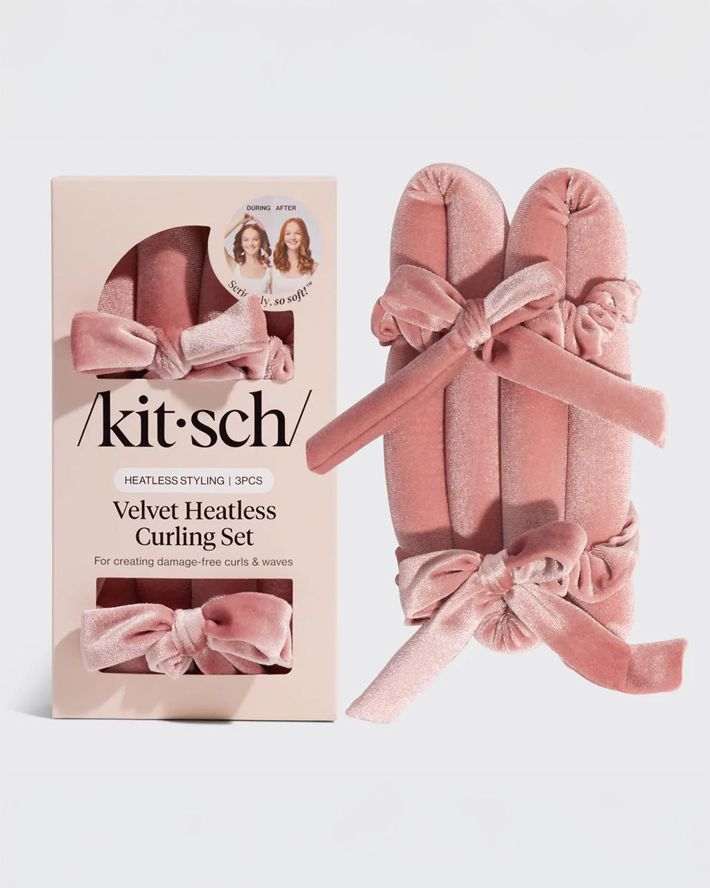 Terracotta Velvet Heatless Curling Set