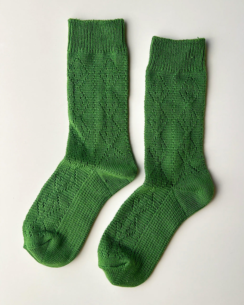 Modal Eyelet Socks - Palm Green