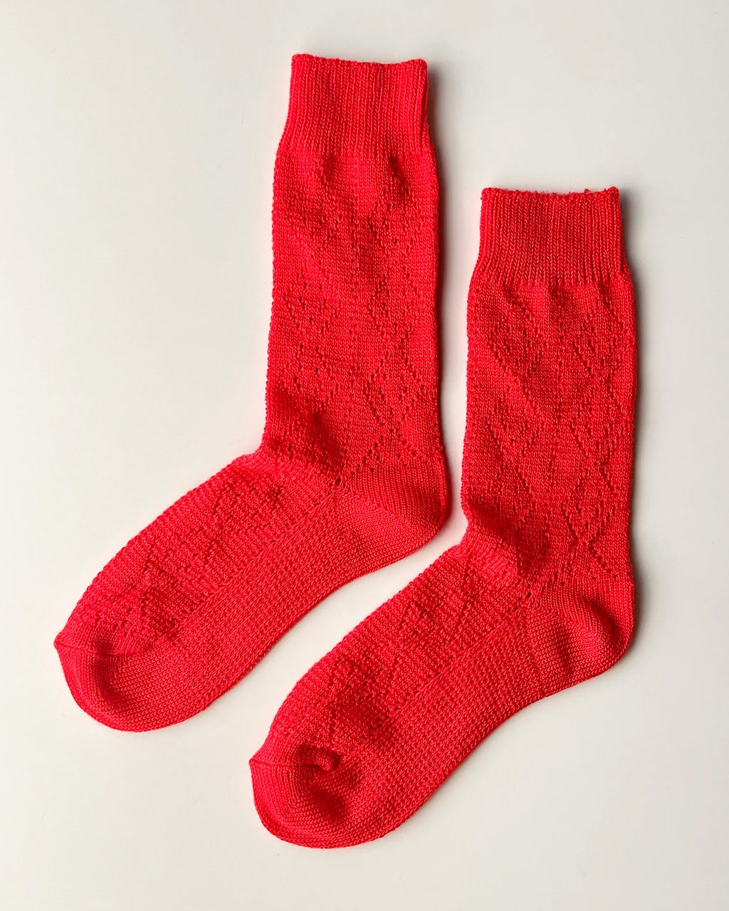 Modal Eyelet Socks - Poppy Red