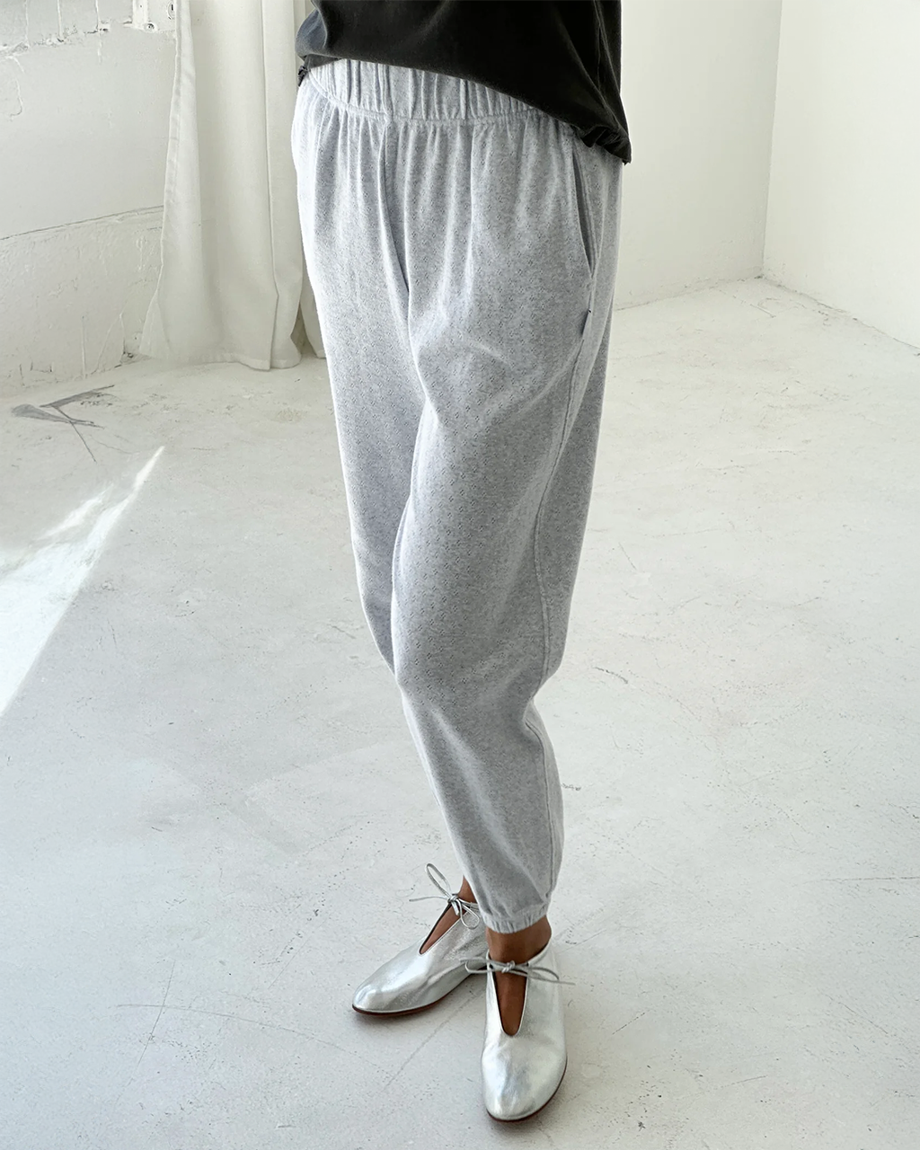Pointelle Serene Jogger - Icy Grey