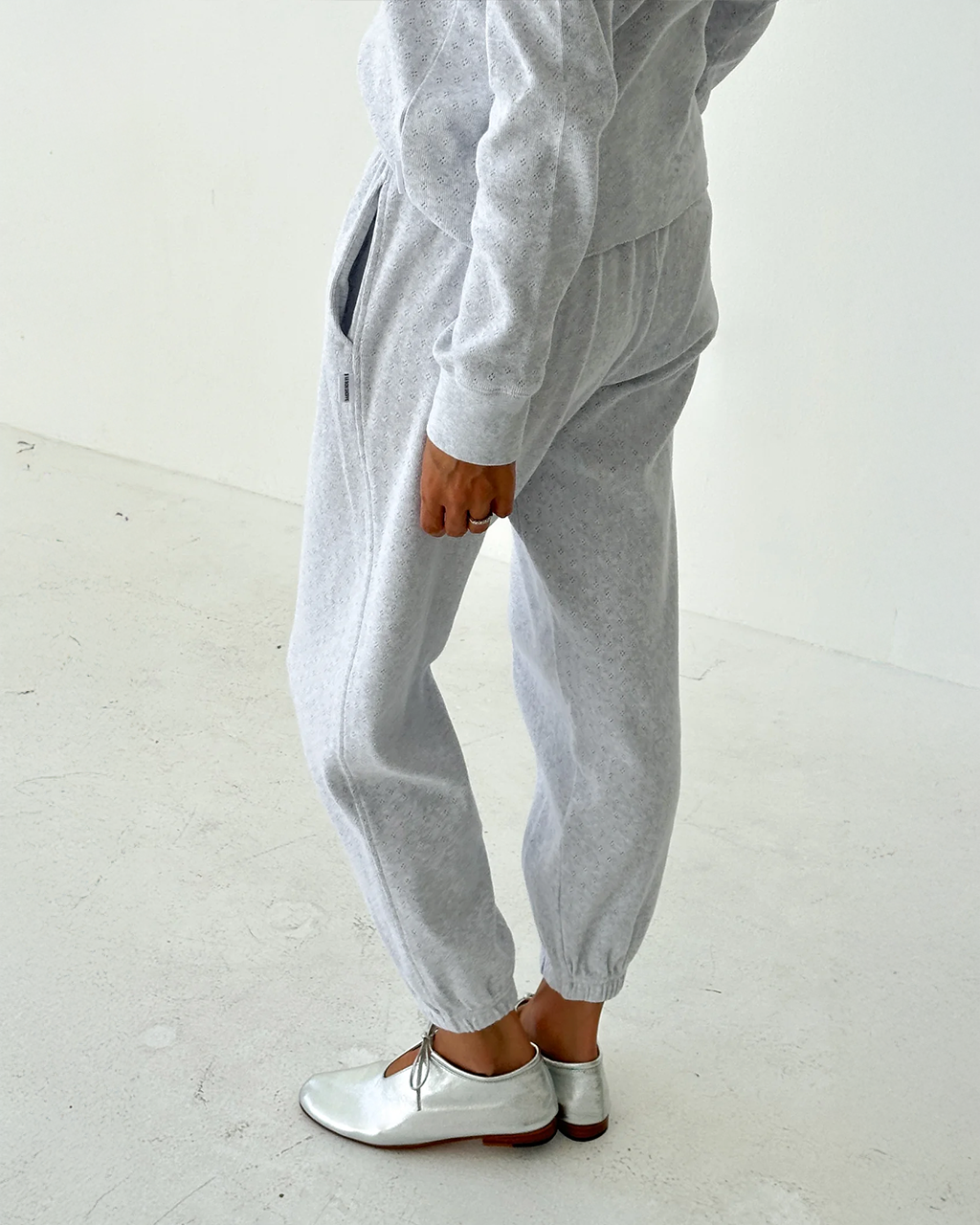 Pointelle Serene Jogger - Icy Grey