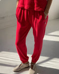Pointelle Serene Jogger - Red Apple