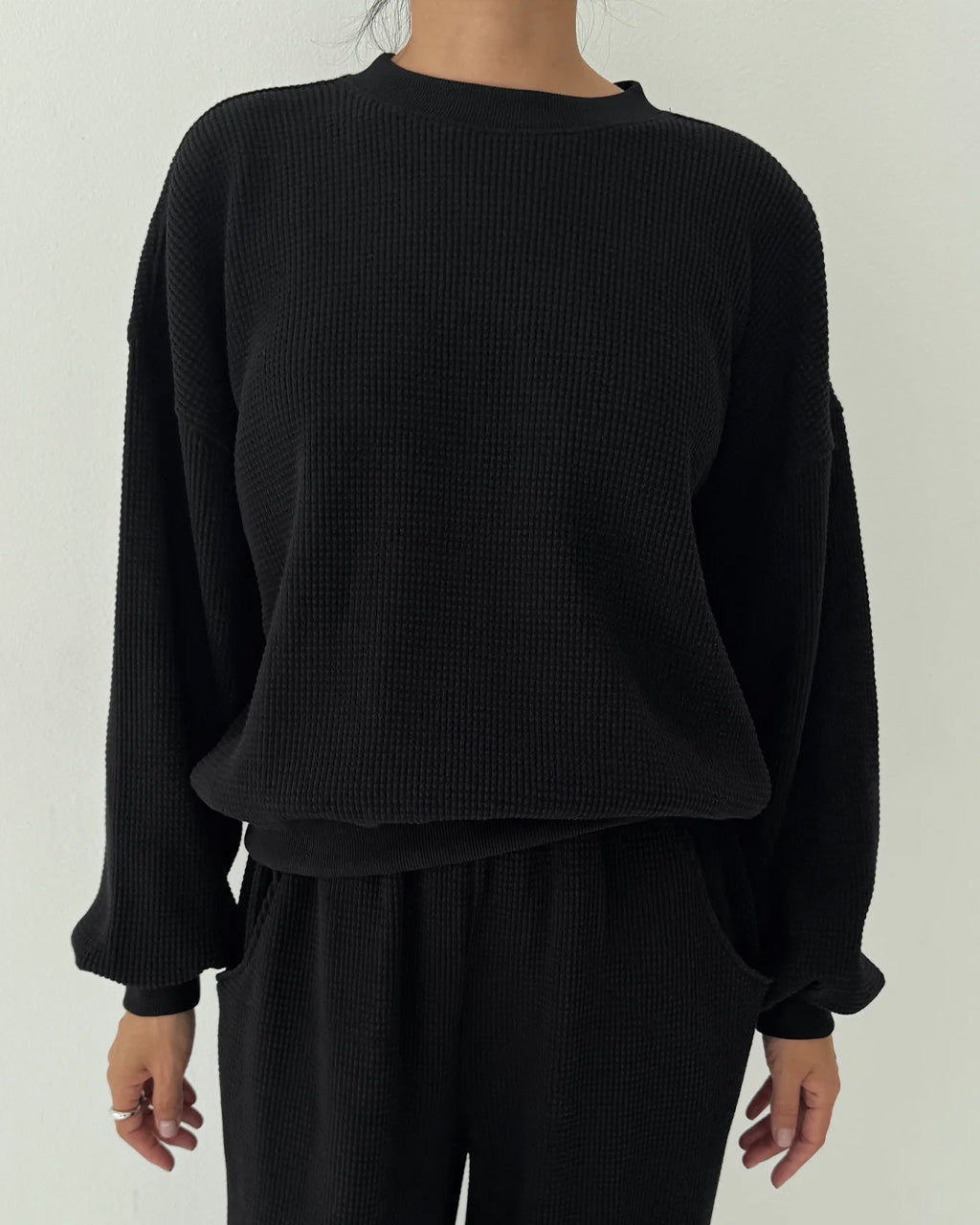 Waffle Core Sweatshirt - True Black