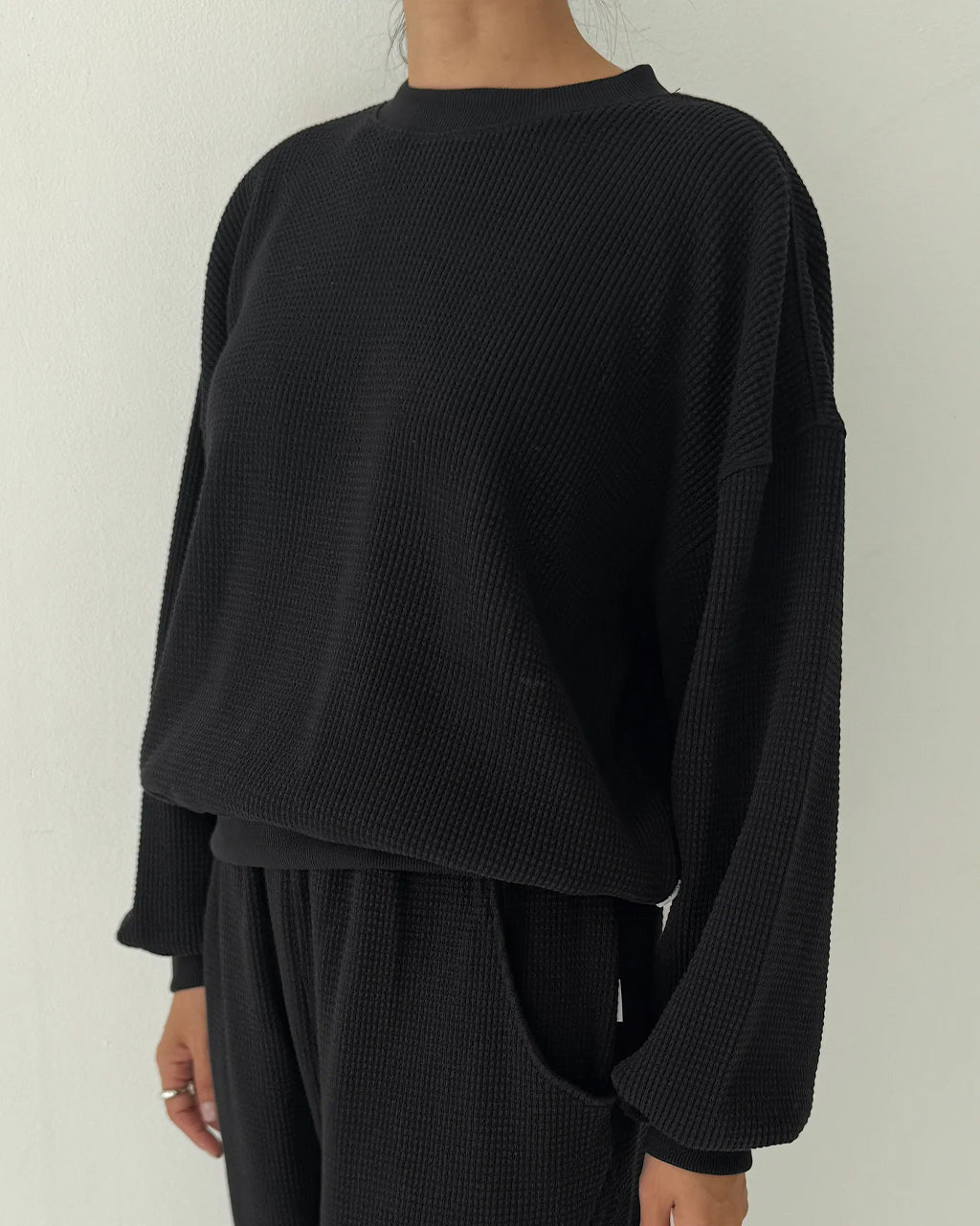 Waffle Core Sweatshirt - True Black