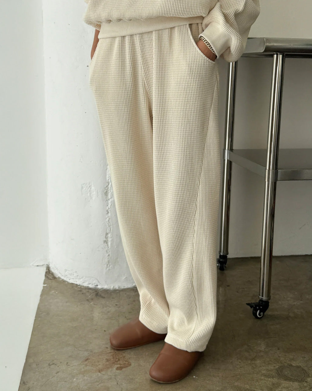 Waffle Lo Pants - Naturel