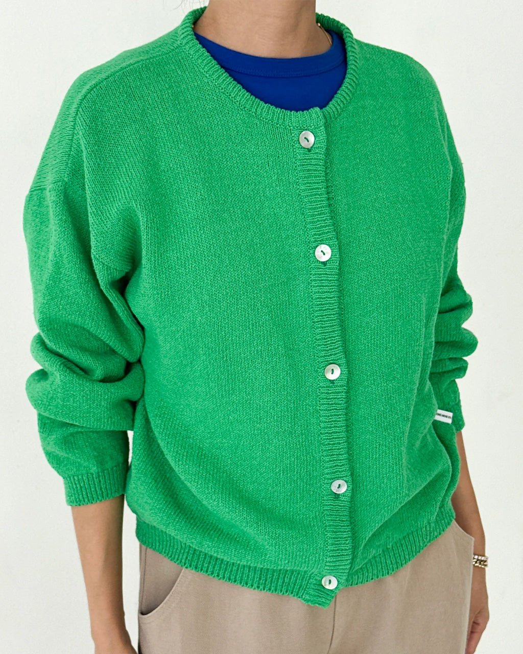 Cotton Leila Cardigan - Spring Green