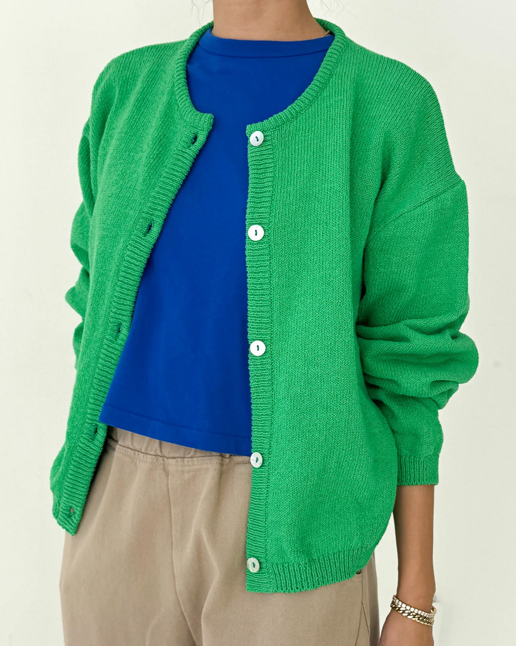 Cotton Leila Cardigan - Spring Green