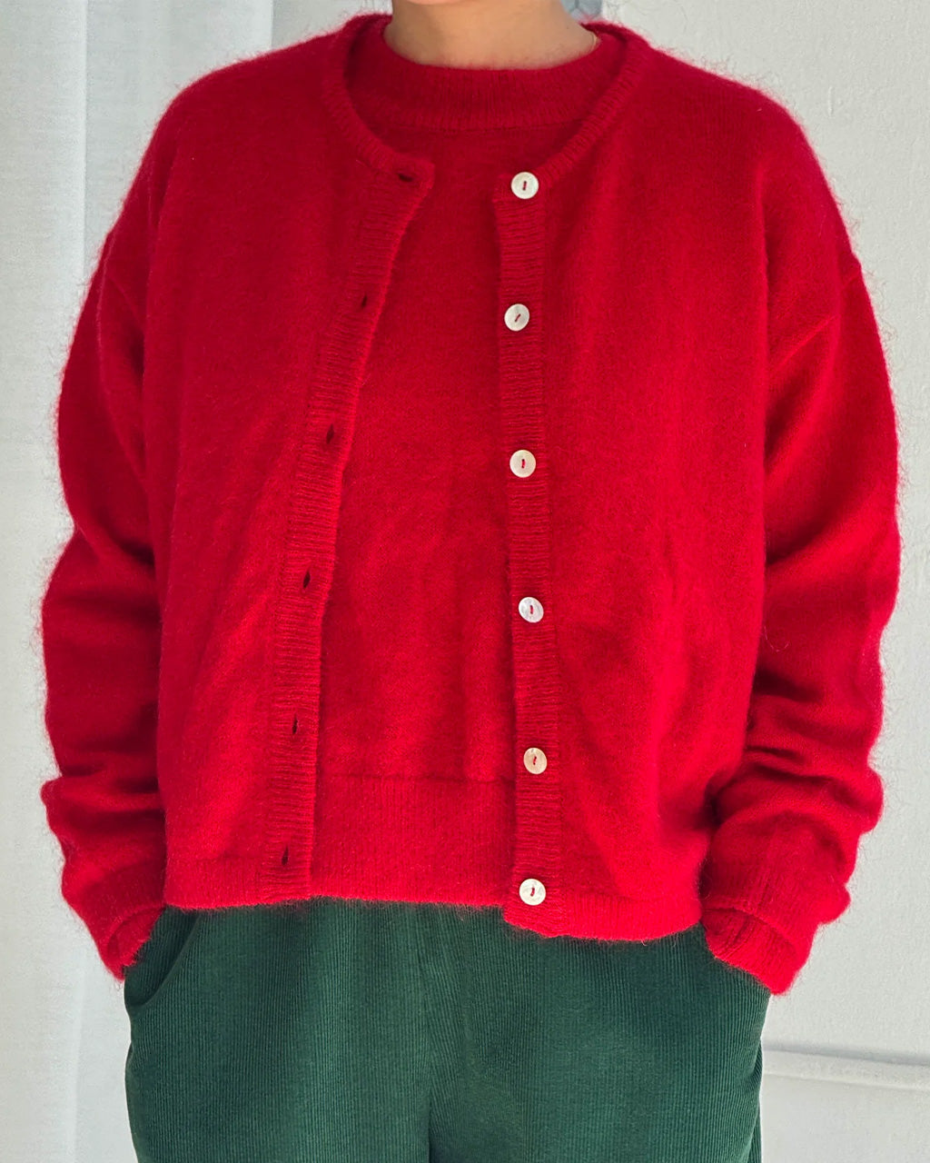 Leila Mohair Cardigan - Red
