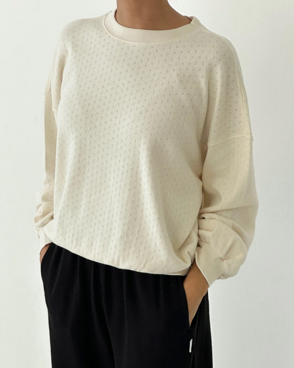 Pointelle Core Sweatshirt - Naturel