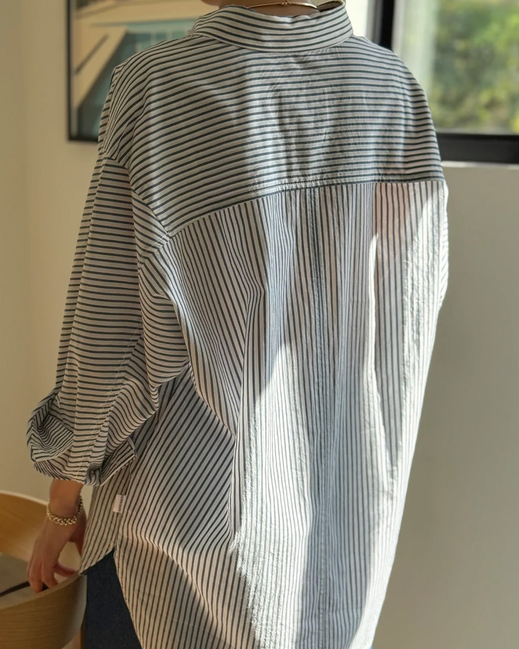 Striped Light Weight Owen Shirt - Denim Stripe