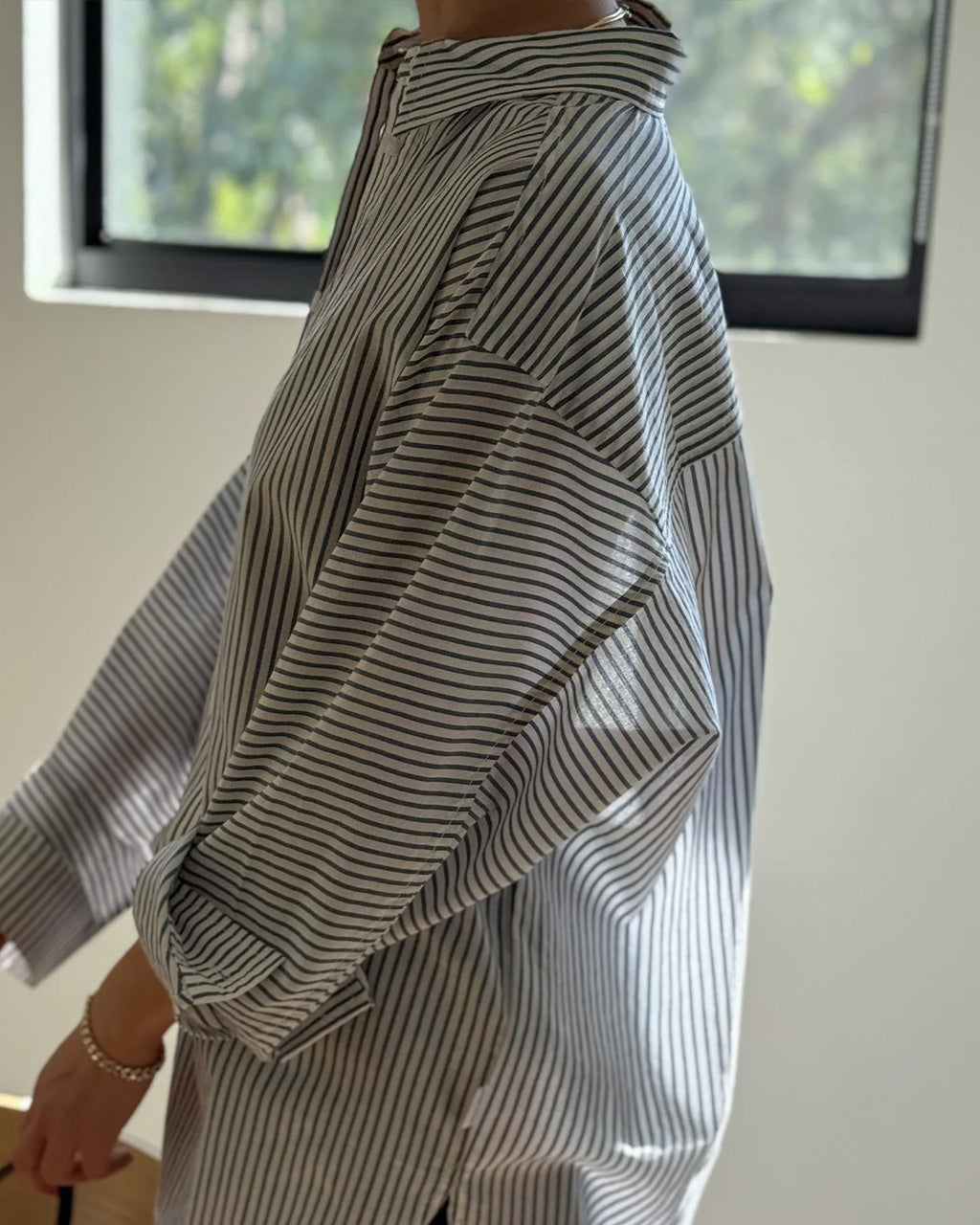 Striped Light Weight Owen Shirt - Denim Stripe