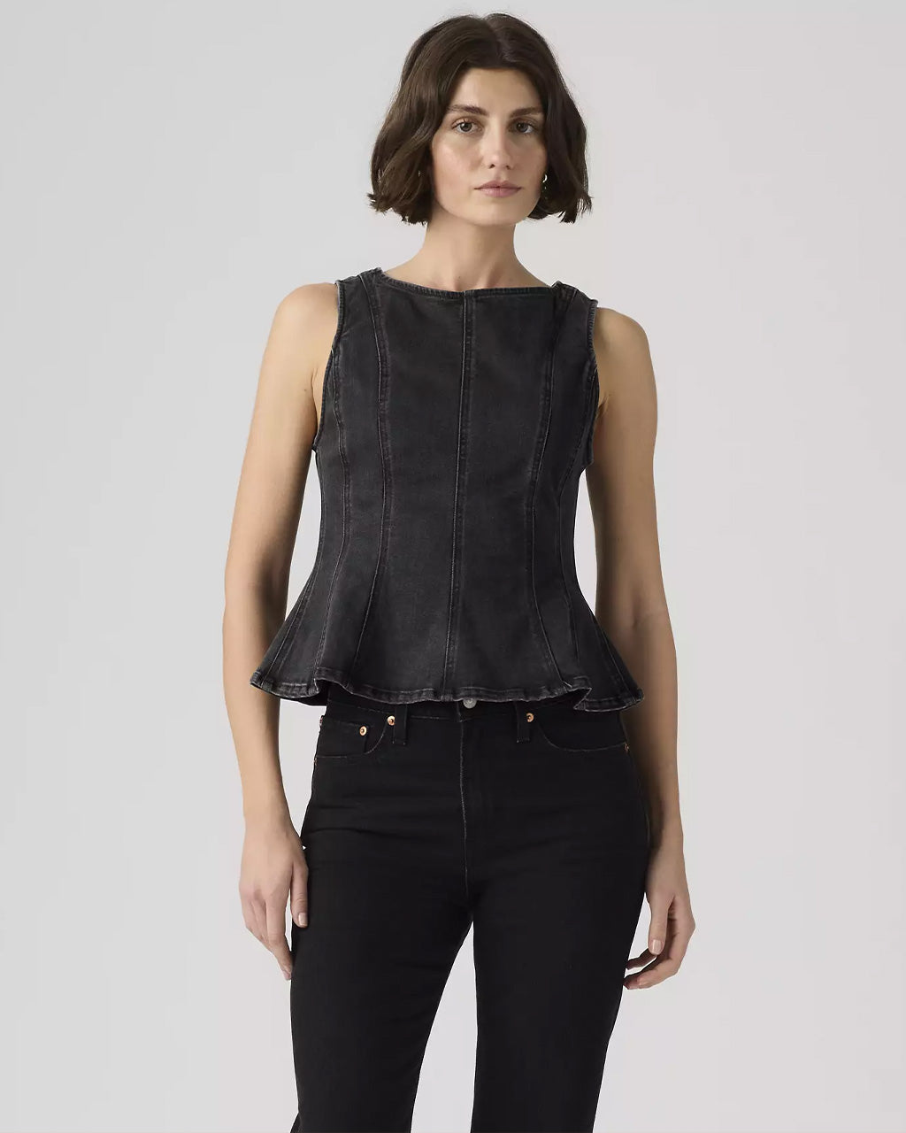 Leighton Peplum Top - NY Nights