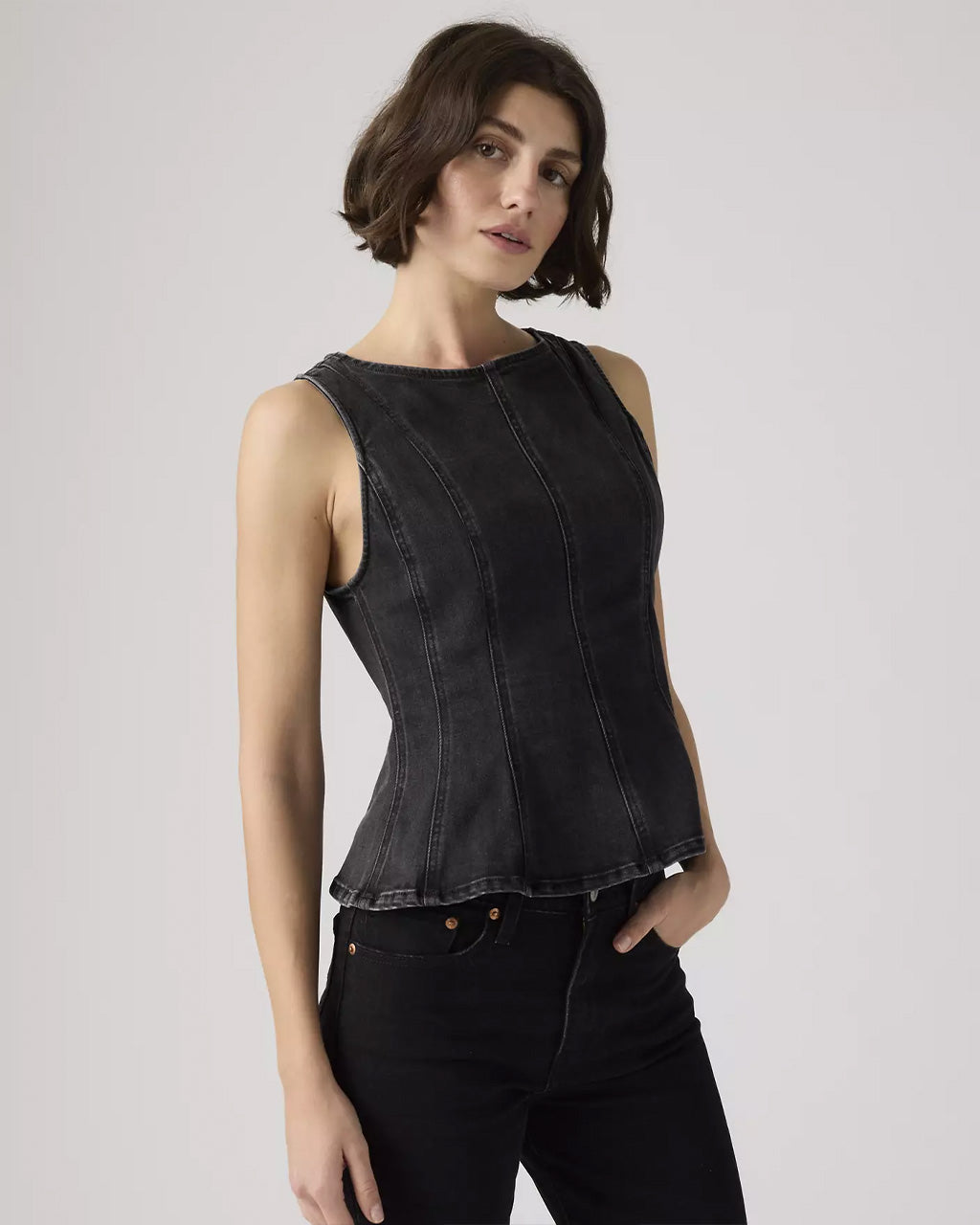 Leighton Peplum Top - NY Nights