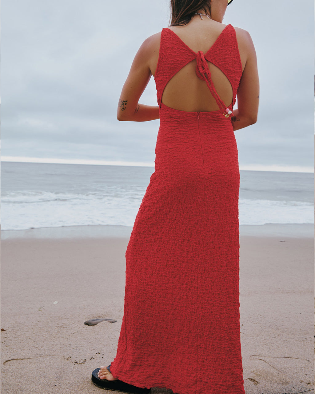 Maya Crinkle Dress - Pepper