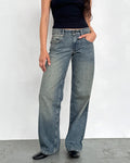Low Rise Parallel Jeans - Extreme Blue Green