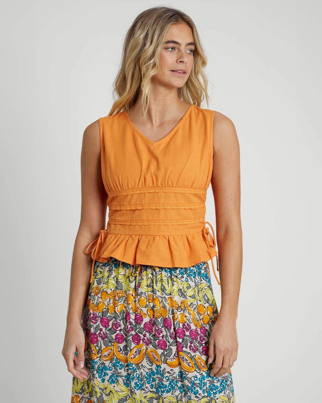 Lace Linen Blend Cami