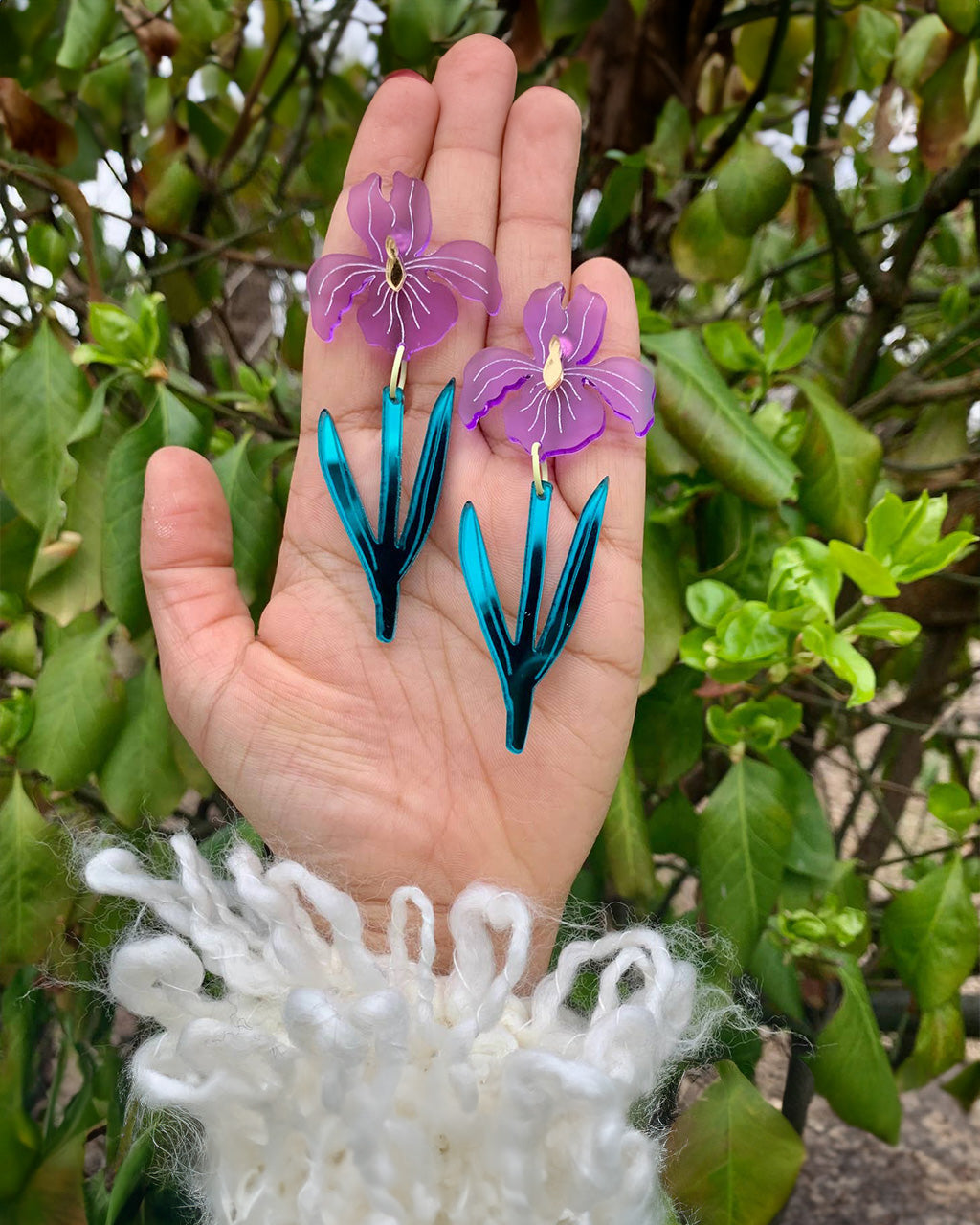 From The Garden Earrings - Irises