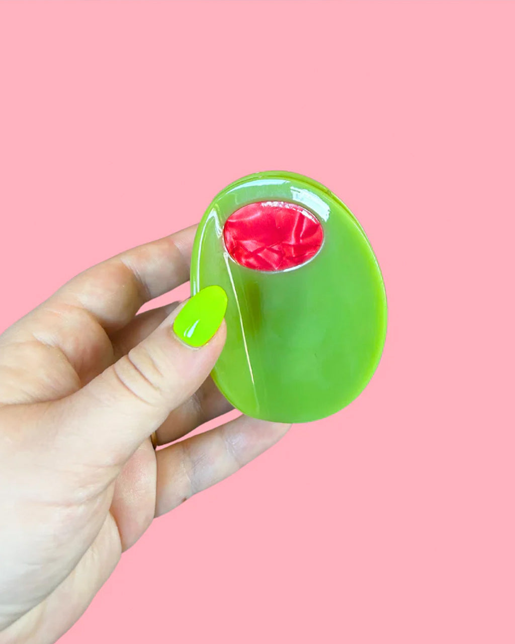 Jumbo Stuffed Olive Hair Claw