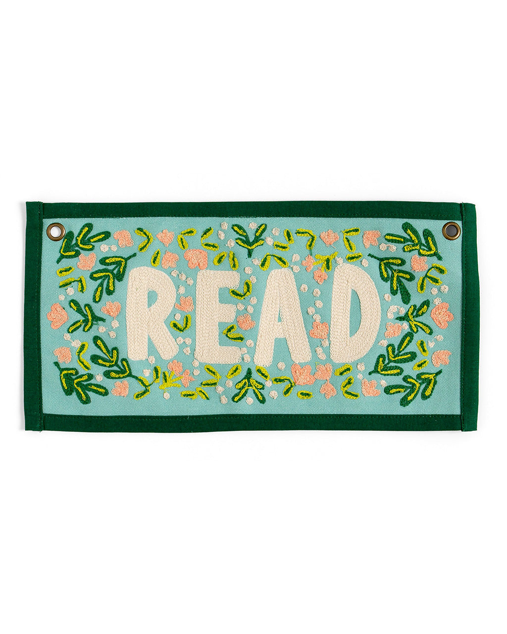 Read Embroidered Canvas Banner