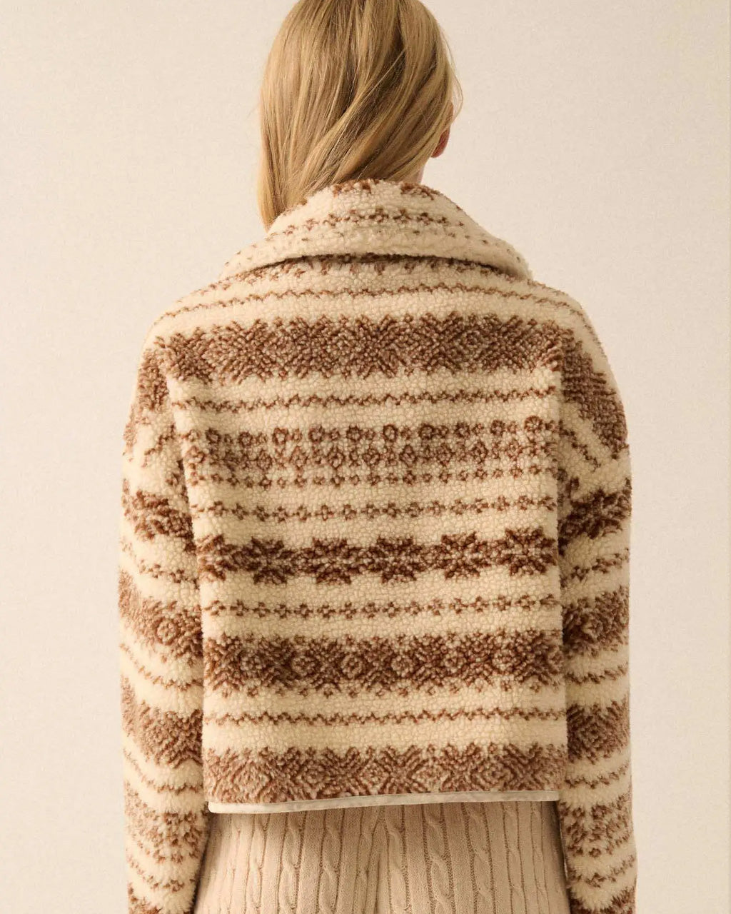 Highland Trails Alpine-Print Sherpa Fleece Jacket