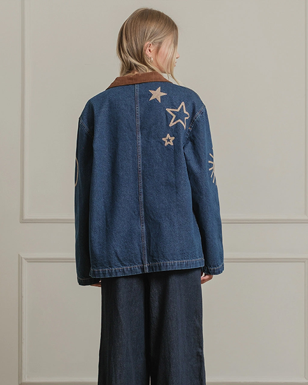 Celestial Embroidered Denim Jacket