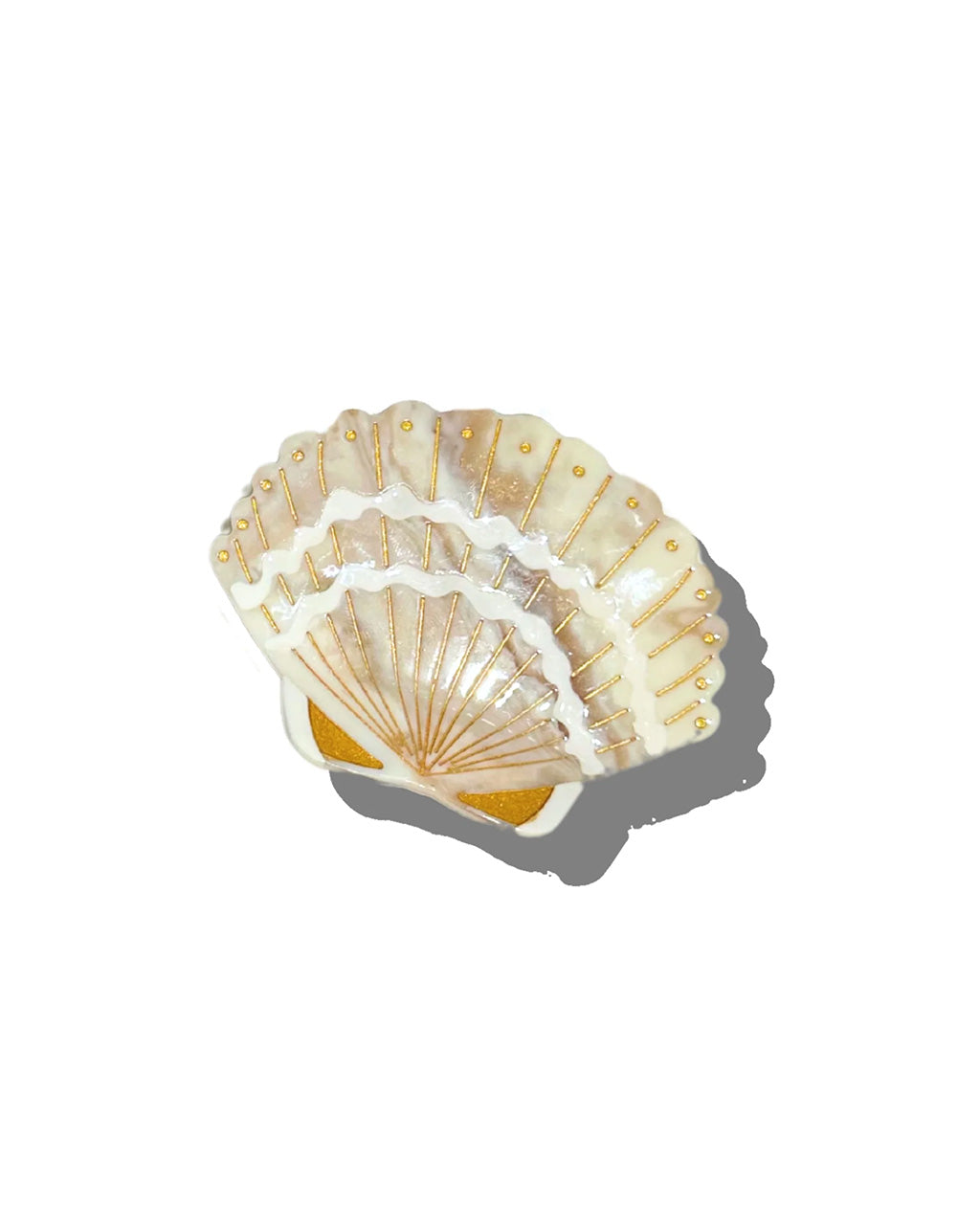 Hand-Painted Seashell Claw Hair Clip