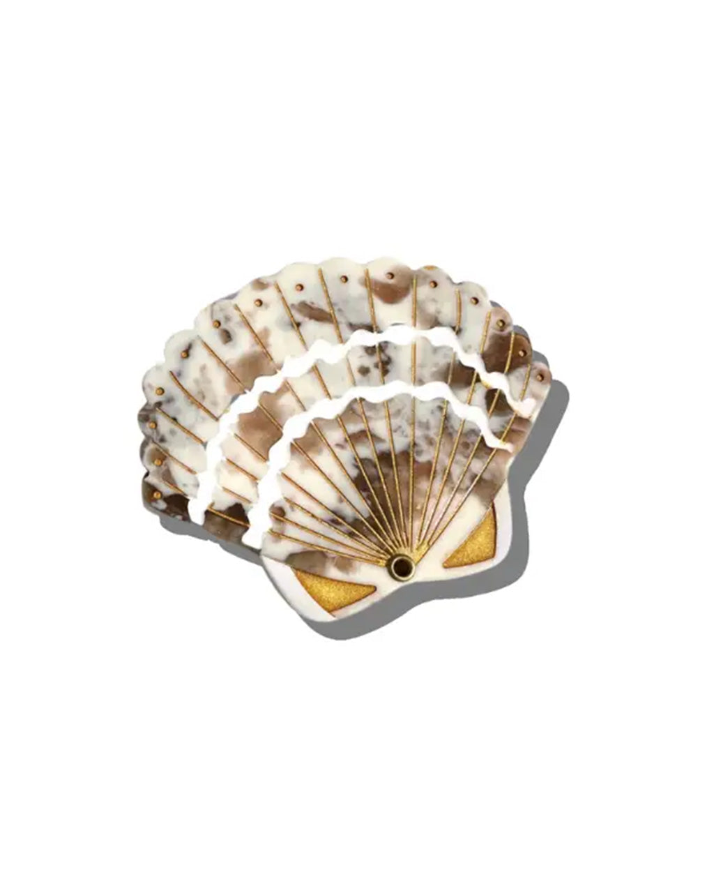 Hand-Painted Seashell Compact Mirror