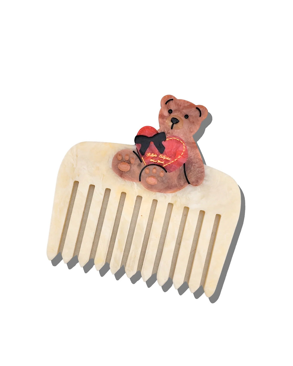 Hand-Painted Love Teddy Pocket Comb
