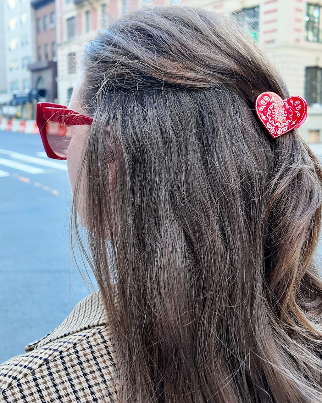 Hand-painted Mini Paisley Heart Claw Hair