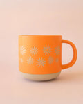 Retro Ceramic Mug - Pinwheel Flowers