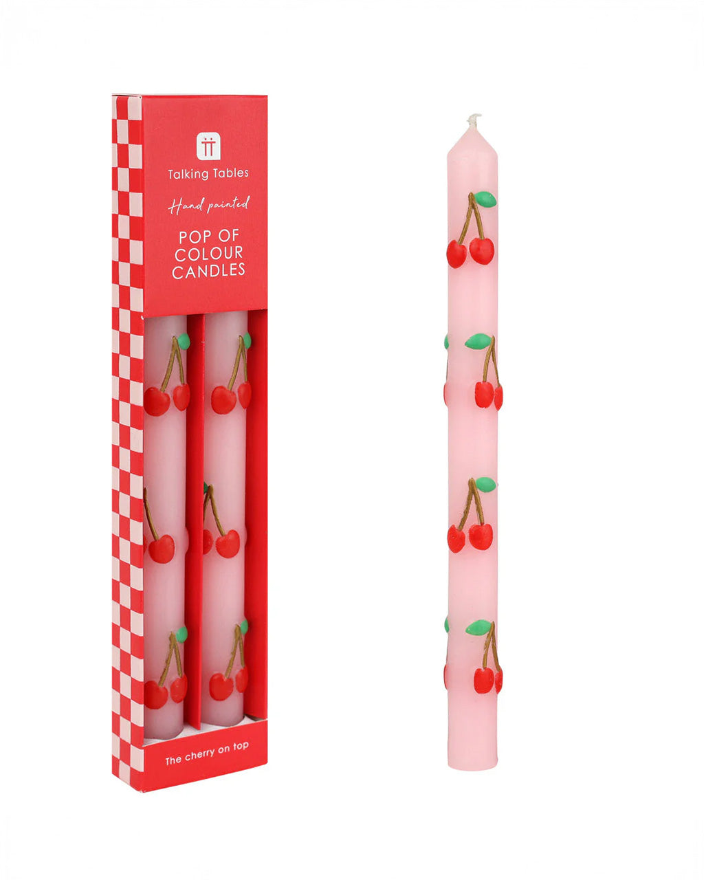Cherry Dinner Candles - Set of 2