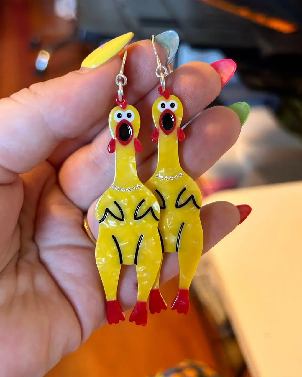 Rubber Chicken Earrings