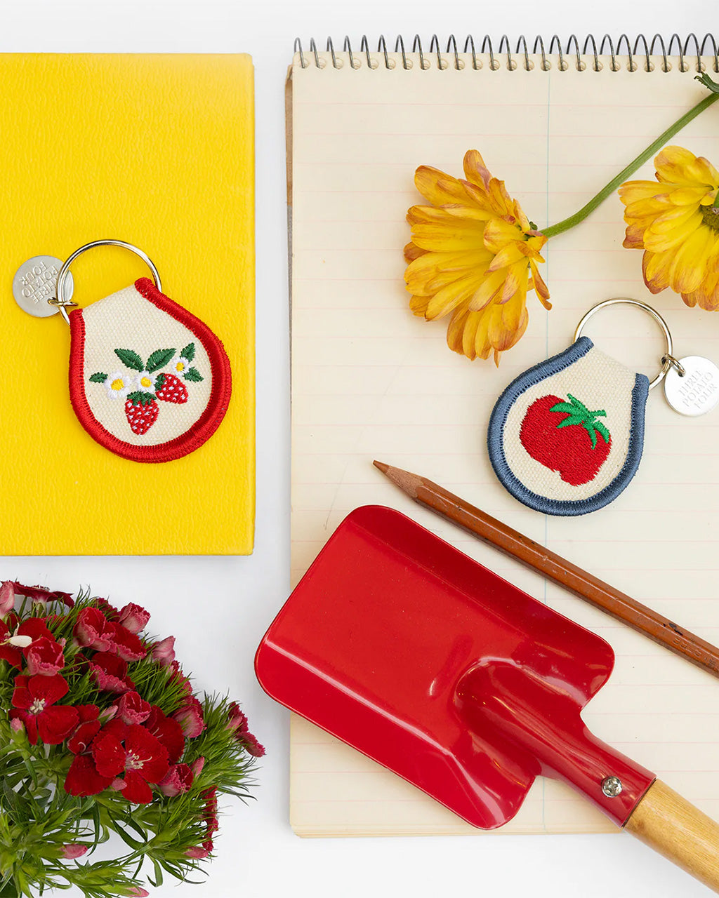 Strawberry Blossom Patch Keychain
