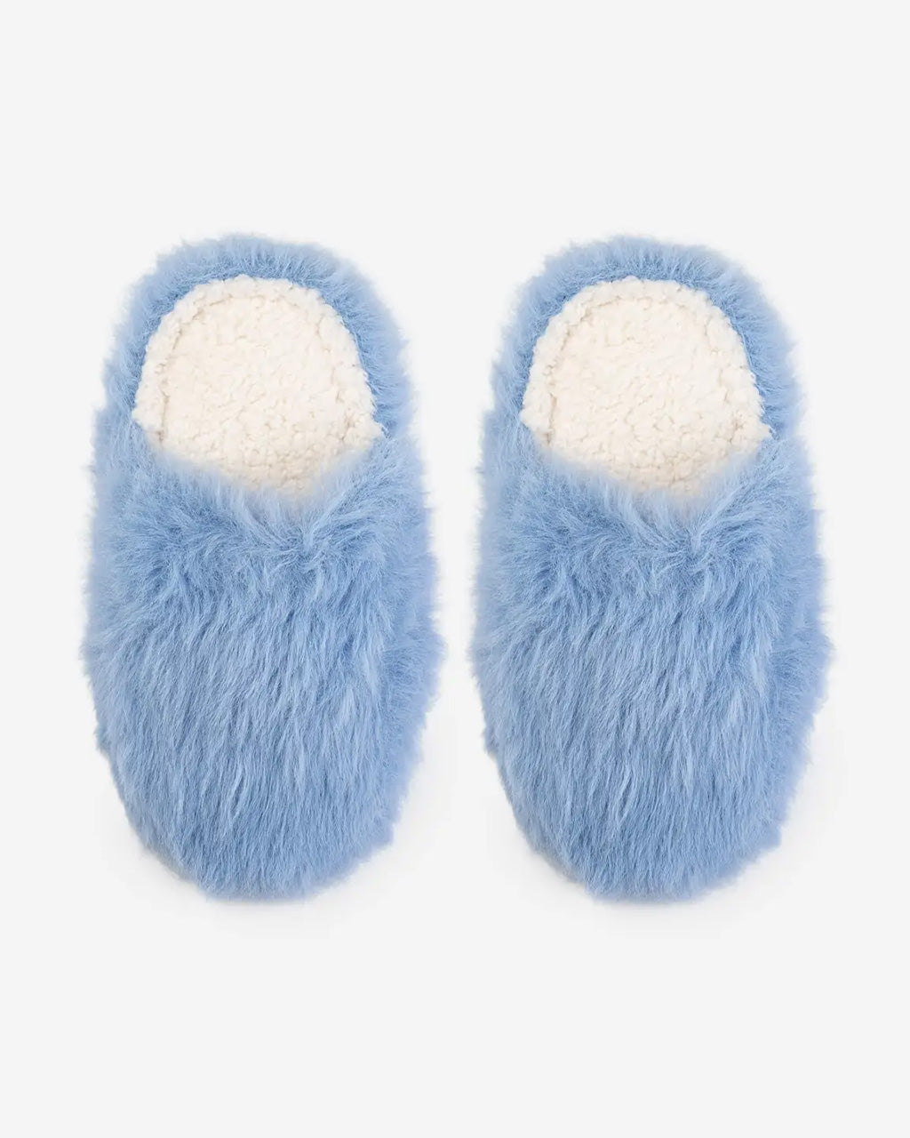 Faux Fur Slide Slippers - Periwinkle