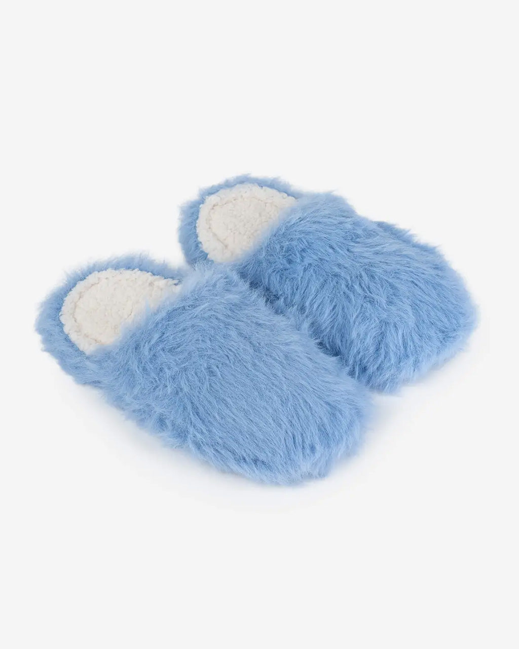 Faux Fur Slide Slippers - Periwinkle