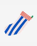 Super Stripe Holiday Stocking - Blue Blush