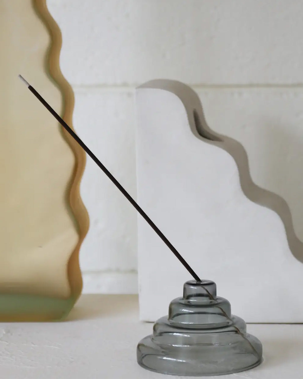 Glass Meso Incense Holder - Gray