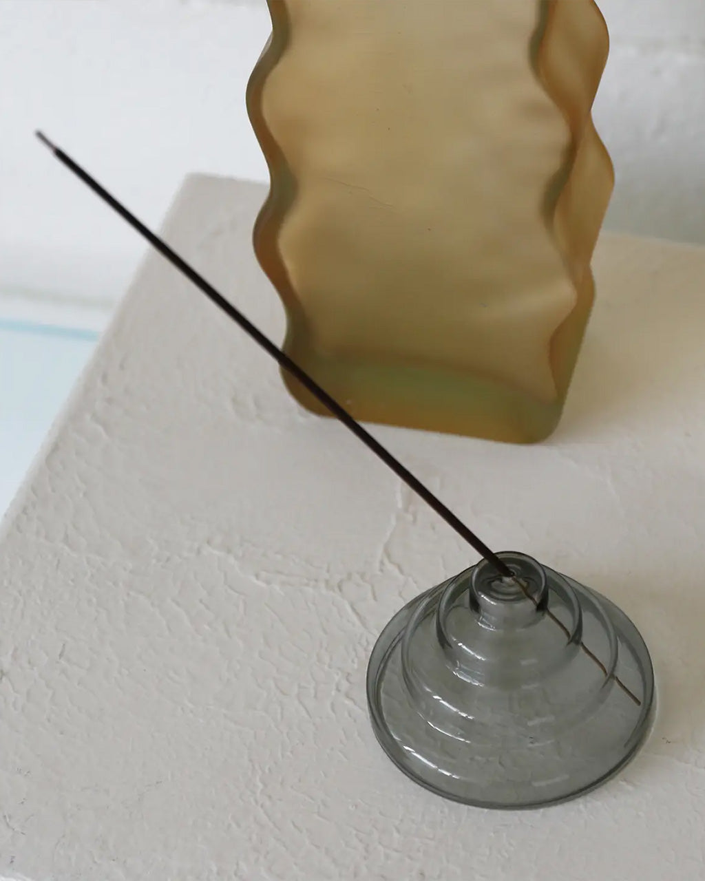 Glass Meso Incense Holder - Gray