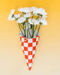 Checker Bag Wall Vase