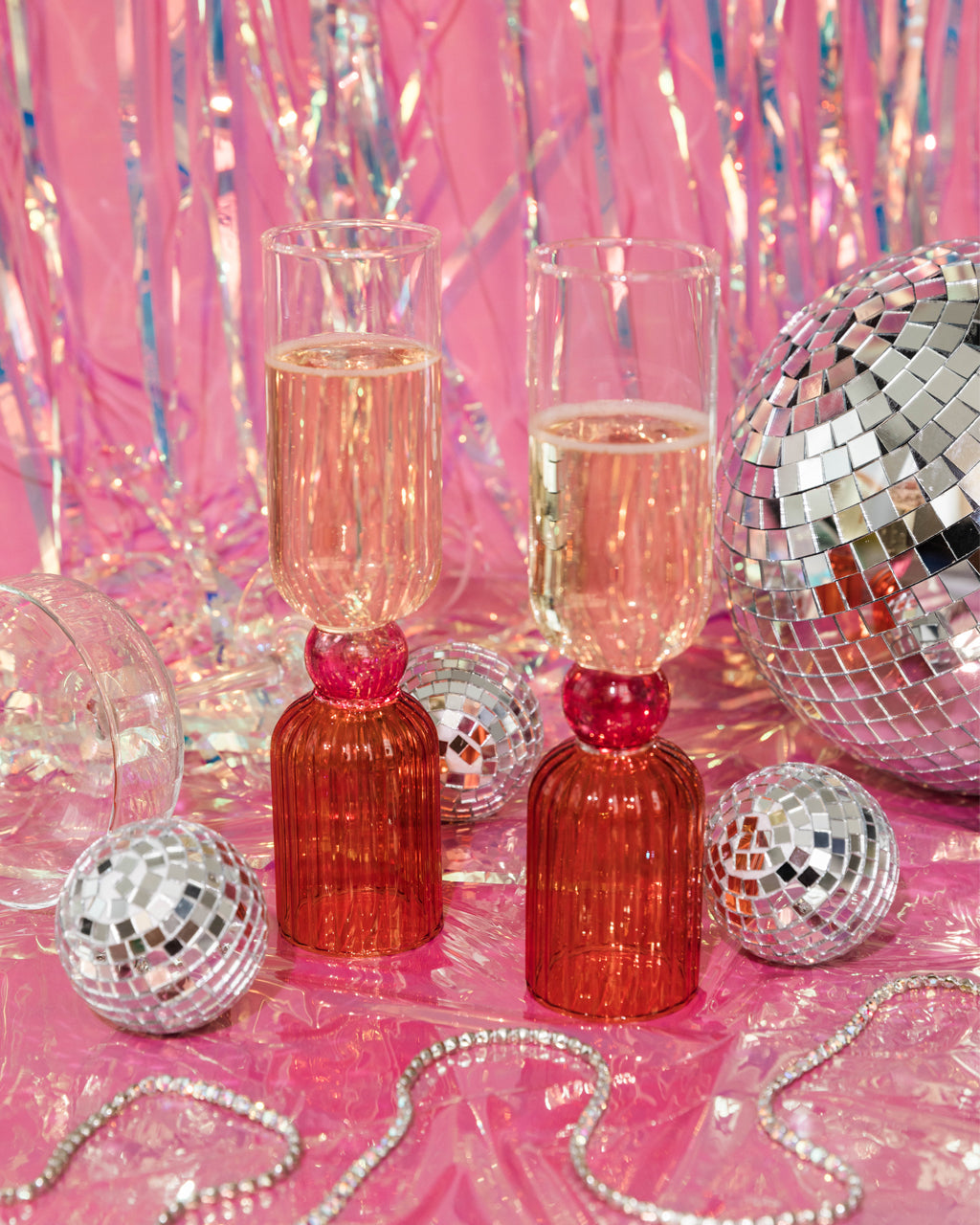 Tipsy Turvy Bar Glass Set - Pink
