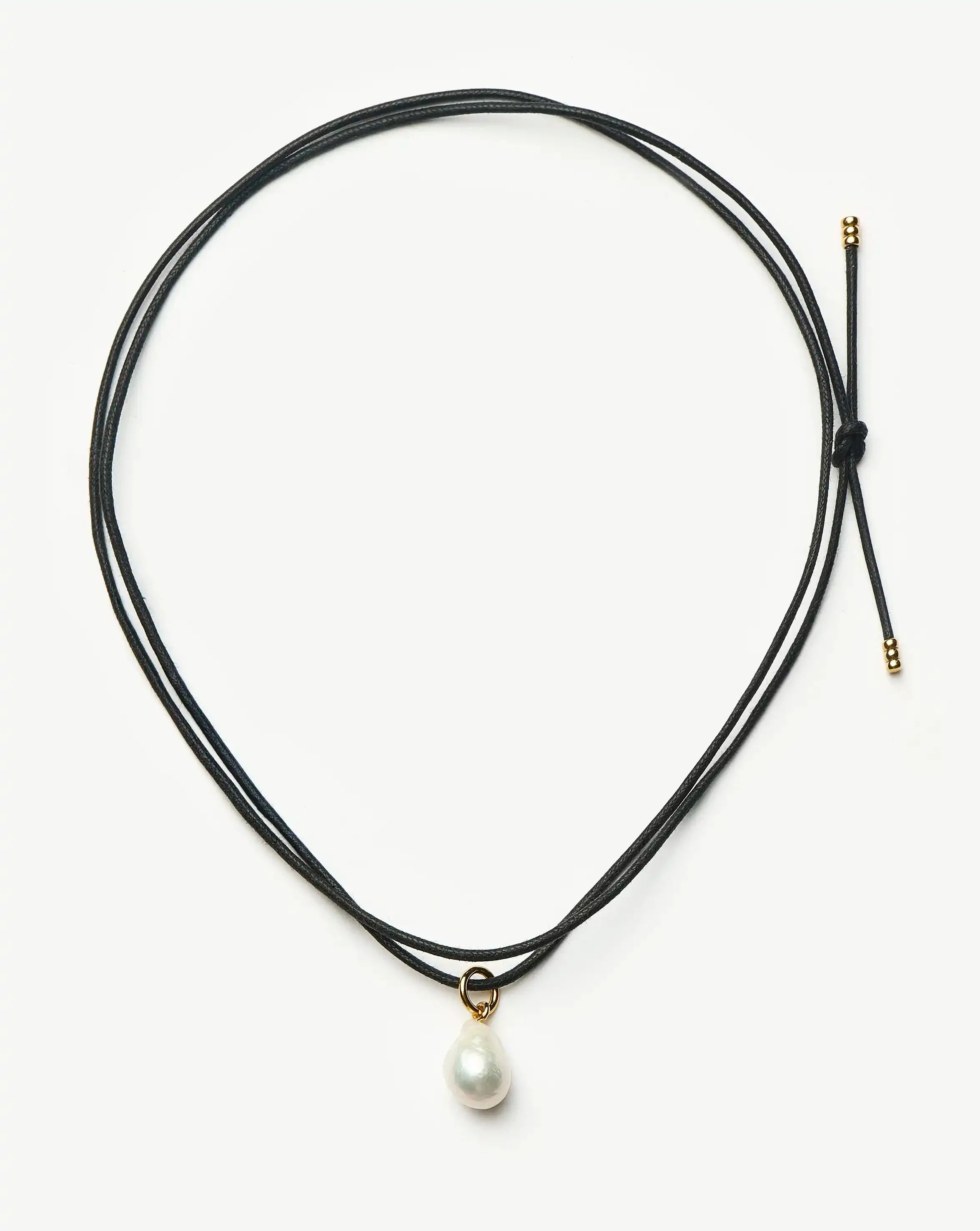Baroque Pearl Cord Necklace | 18ct Gold Vermeil/Pearl