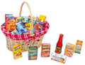 Wicker Shopping Basket with Groceries
