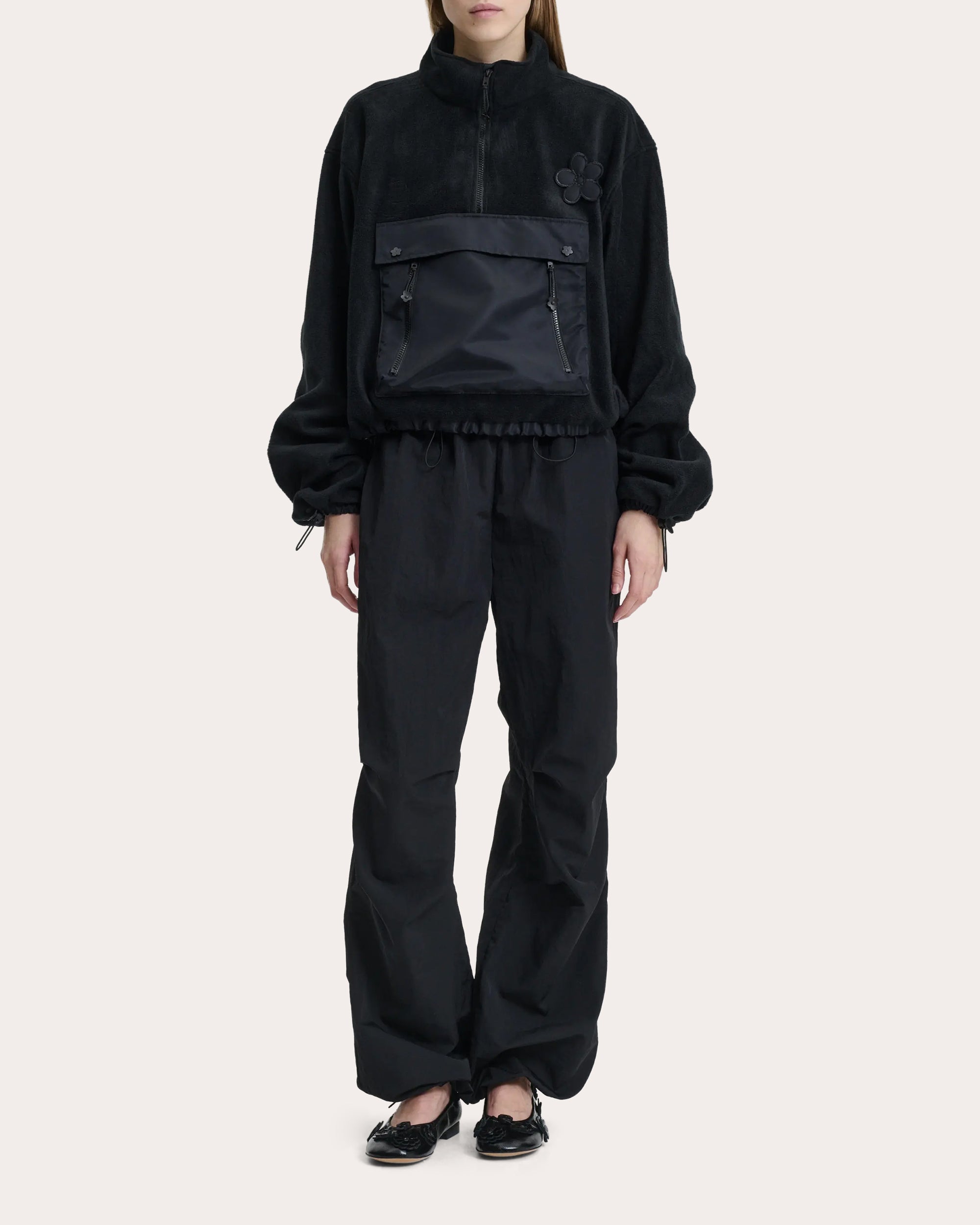 Bastian Floral Fleece Half-Zip Anorak