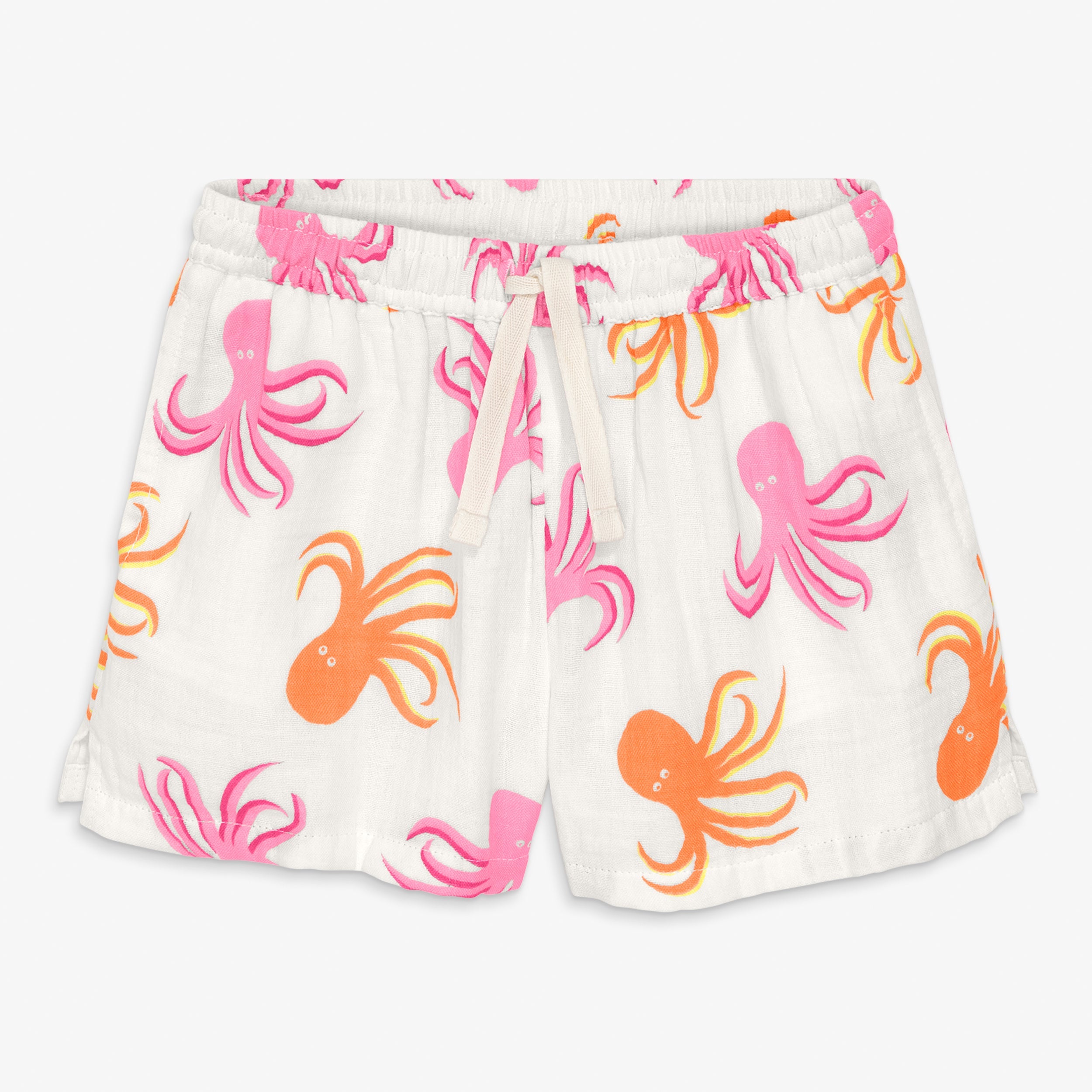 Kids cotton gauze beach short in octopus pals