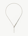 Beaded Stone Slider Lariat Necklace | Sterling Silver Cubic Zirconia