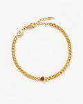 July Birthstone Chain Bracelet | 18ct Gold Plated Vermeil/Ruby