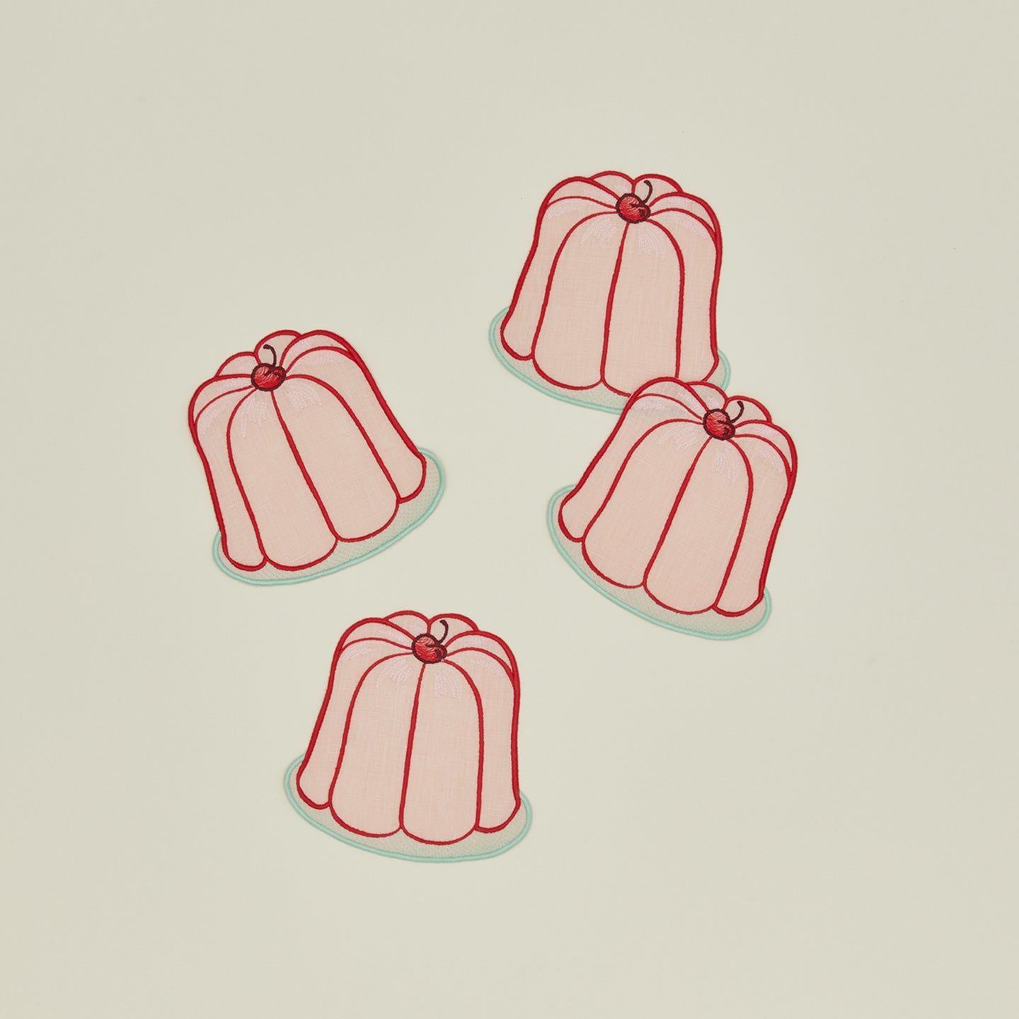 Jello Mold Cocktail Napkins, Set of 4