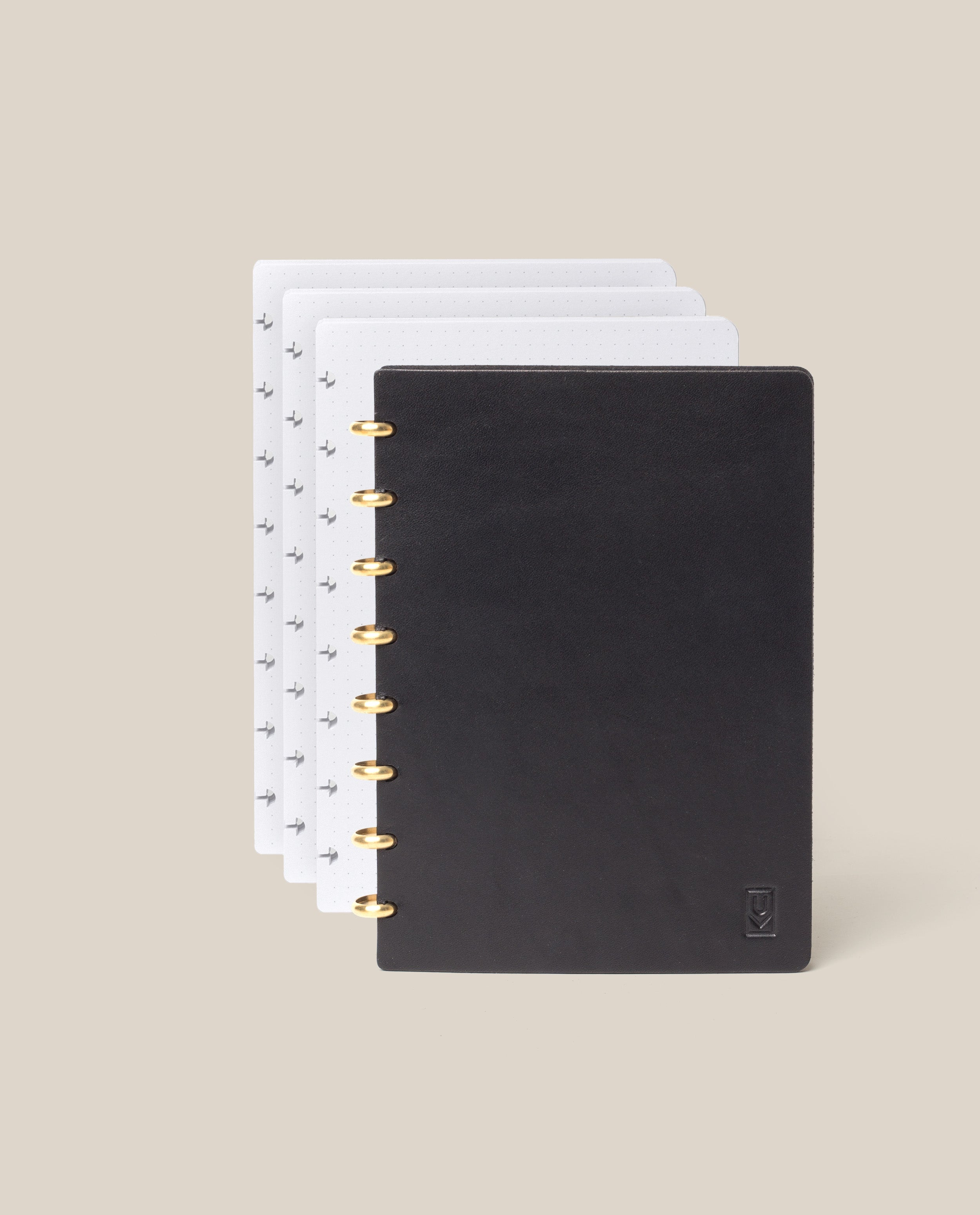 Discbound Heirloom Journal Bundle (Black Leather - Standard 6" x 8.5" + 3 Refills)